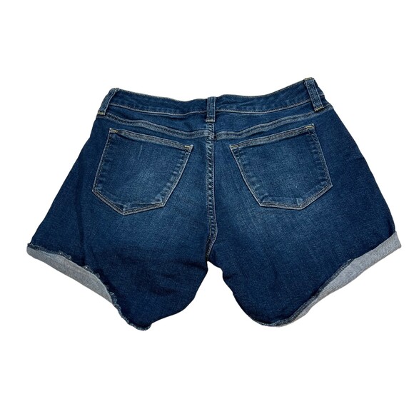 Womens Jean Shorts Arizona Women's Size 9 Co Mid Rise Cuffed Stretch Blue Denim - Picture 2 of 6